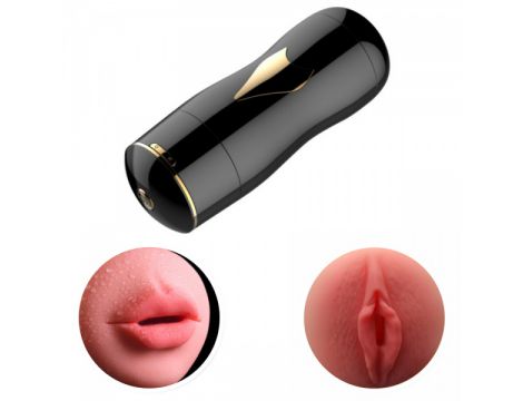 Dwustronny masturbator z wibracją B Series Fox czarny USB - 21